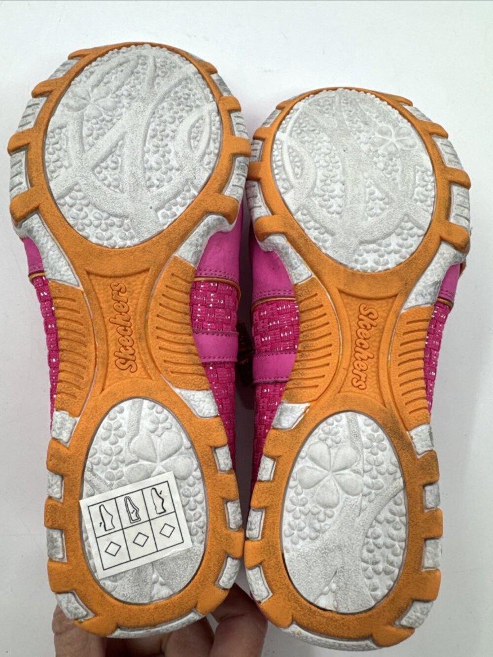 Skechers Girls Mary Jane Sneakers Pink Metallic Dazzle Size 4.5 Adjustable Strap - Picture 4 of 9